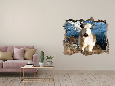 Hole wall sticker Mountain Buffalo in a Hole in the Wall