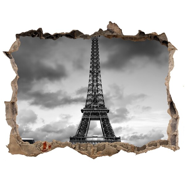 Hole wall sticker The Eiffel Tower in Paris