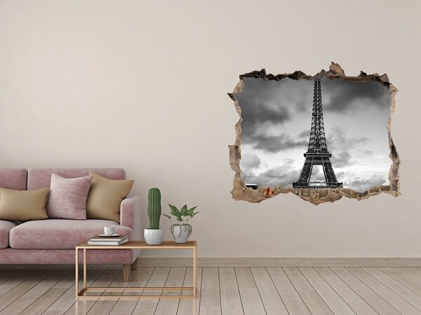 Hole wall sticker The Eiffel Tower in Paris