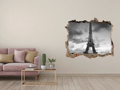 Hole wall sticker The Eiffel Tower in Paris