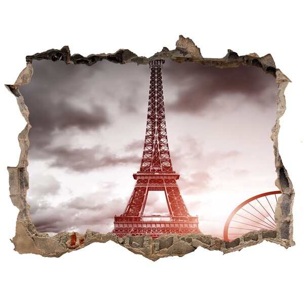 3D wall hole Eiffel Paris tower