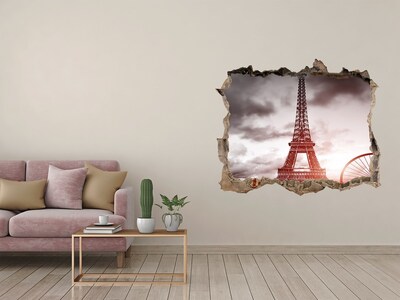 3D wall hole Eiffel Paris tower