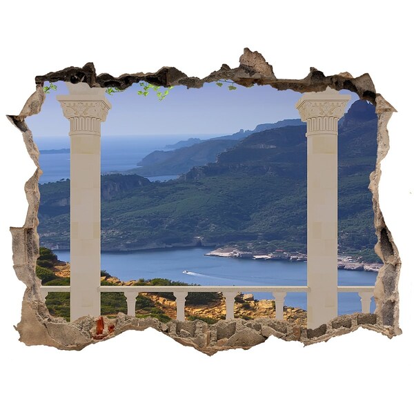 3D wall hole View of the picturesque bay