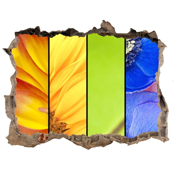 Hole wall sticker The floral world behind the wall