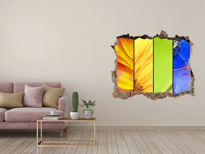 Hole wall sticker The floral world behind the wall