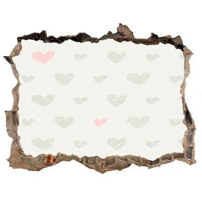 3D wall hole wallpaper A heart among hearts