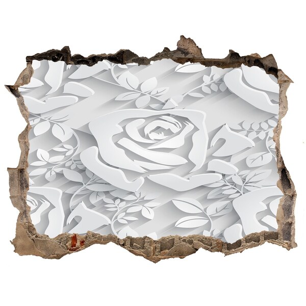 3D wall hole wallpaper Pattern roses