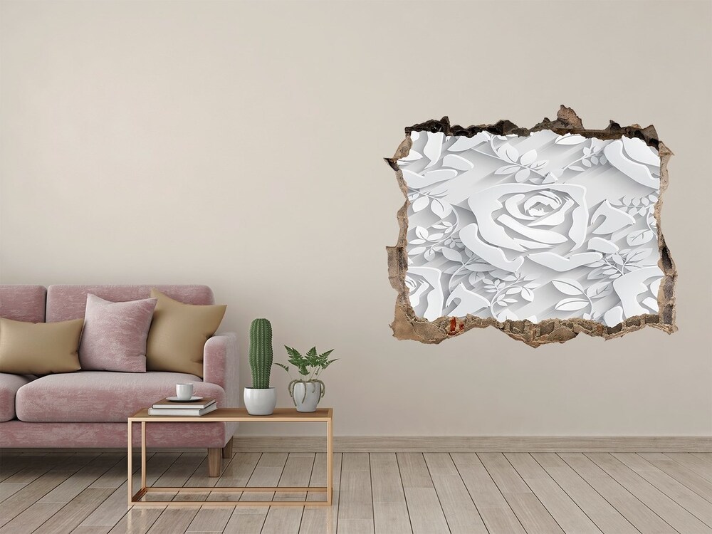 3D wall hole wallpaper Pattern roses