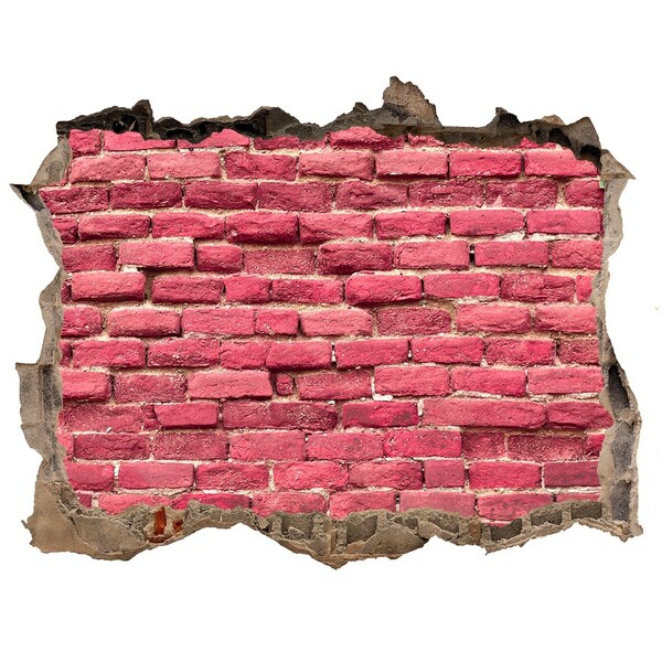 Hole wall sticker Red brick in the wall