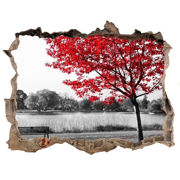 Hole in the wall decal Autumn in the park