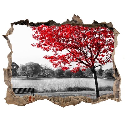 Hole in the wall decal Red tree