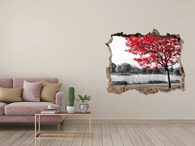 Hole in the wall decal Red tree