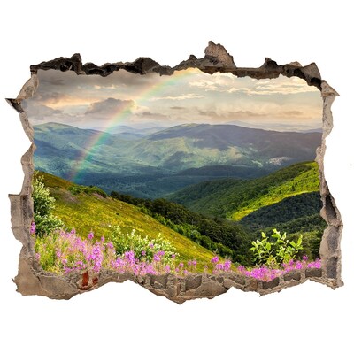 Hole wall sticker Rainbow mountain landscape