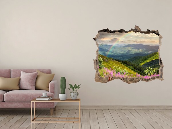 Hole wall sticker Rainbow mountain landscape