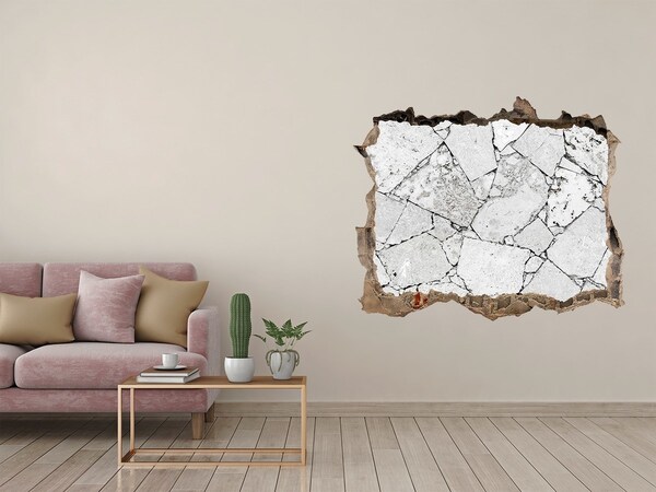 Hole in the wall sticker A damaged wall with cracks