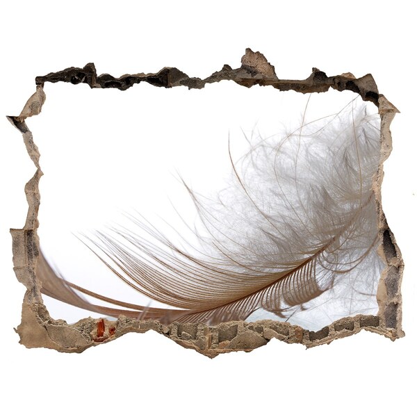 Hole in the wall decal Delicate feathers in the water