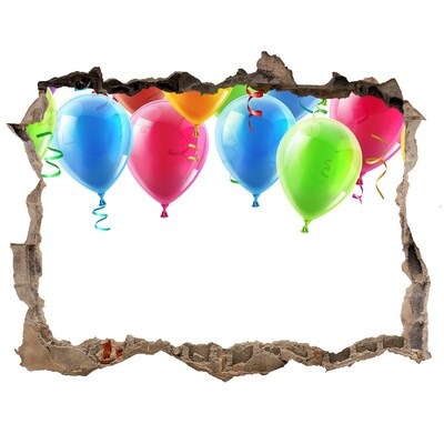 Hole in the wall sticker Colorful balloons