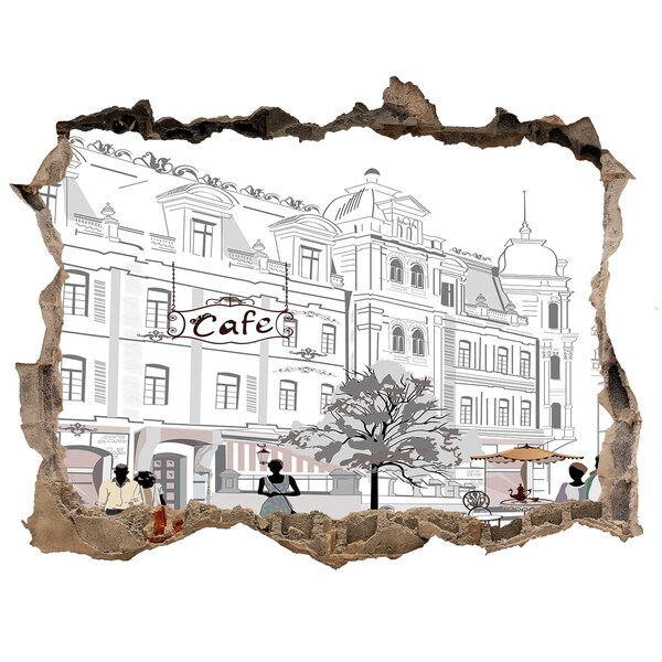 Hole in the wall sticker European-style cafe
