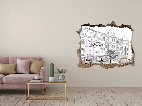 Hole in the wall sticker European-style cafe