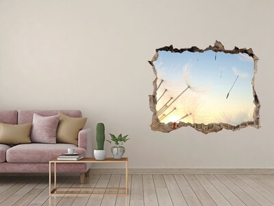 Hole in the wall decal Flower landscape at sunrise