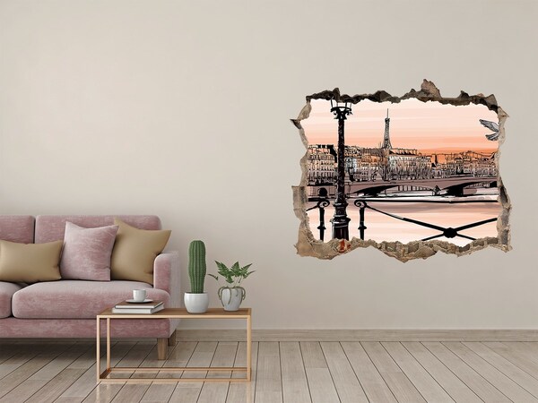 Hole in the wall decal Paris sunset