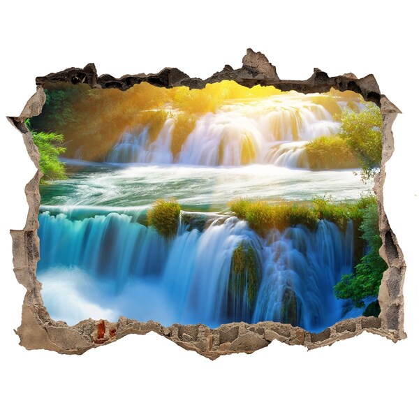 Hole in the wall decal Waterfalls in the sunshine
