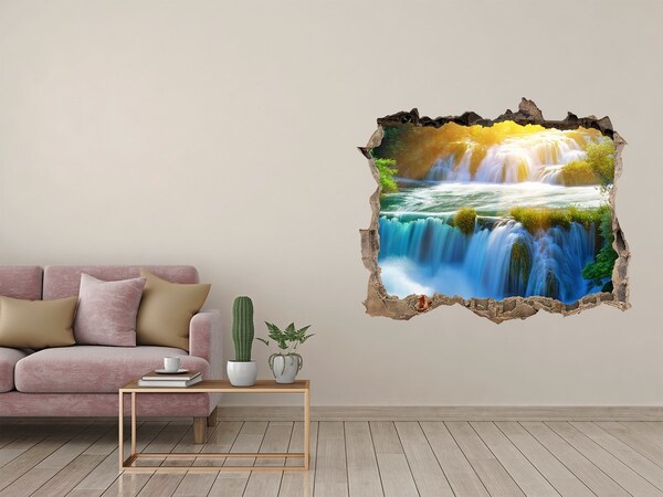 Hole in the wall decal Waterfalls in the sunshine