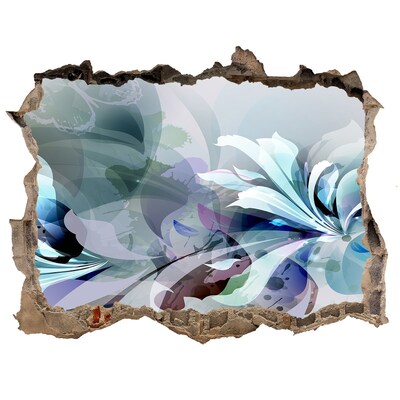 3D wall hole wallpaper Abstraction flowers