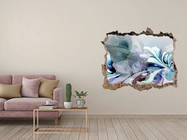 3D wall hole wallpaper Abstraction flowers