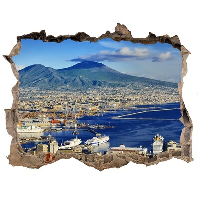 Hole in the wall sticker View of Naples with Vesuvius