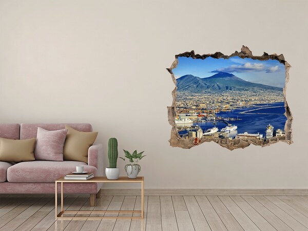 Hole in the wall sticker View of Naples with Vesuvius