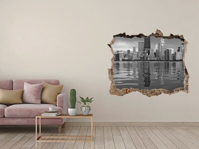 Hole in the wall sticker View of the city from the water
