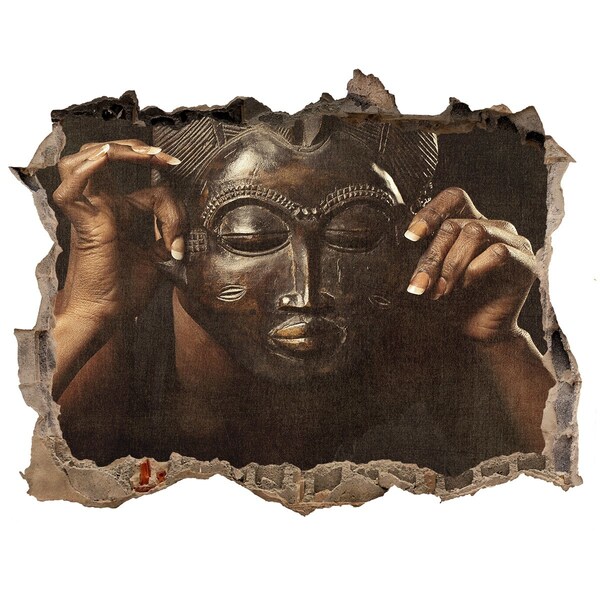 Hole in the wall decal African mask