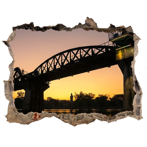 Hole in the wall decal Sunset over the river