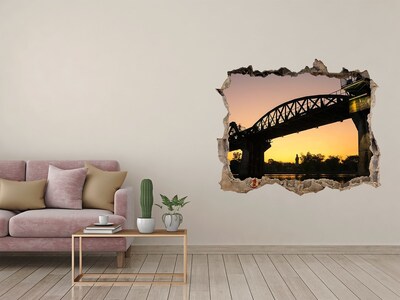 Hole in the wall decal Sunset over the river