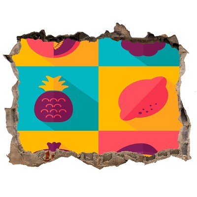 Hole wall sticker Fruit icons