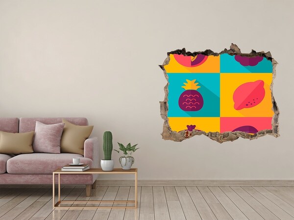 Hole wall sticker Fruit icons