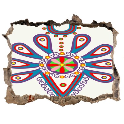 Hole wall sticker A colorful pattern against the background of a damaged wall