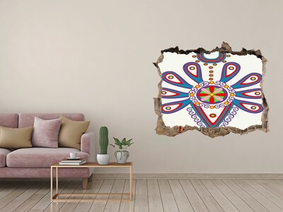 Hole wall sticker A colorful pattern against the background of a damaged wall