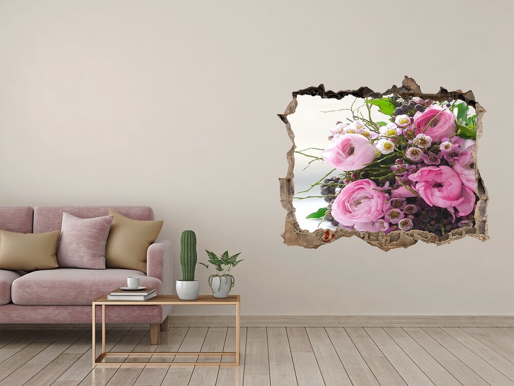 3D wall hole Bouquet of roses