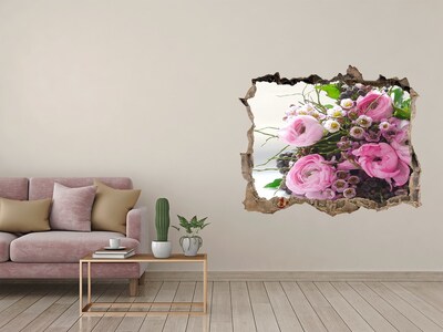 3D wall hole Hole in the Wall Flower Bouquet