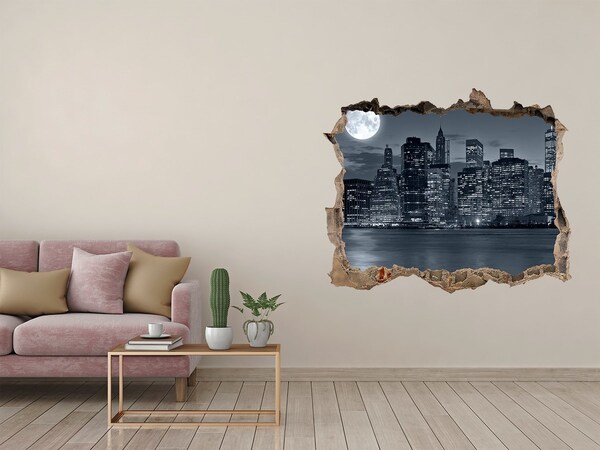 Hole wall sticker View of New York