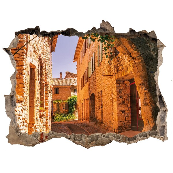 Hole wall sticker The charm of a medieval street