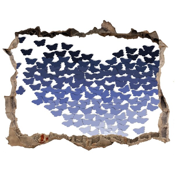 Hole in the wall decal Butterflies in the blue depths