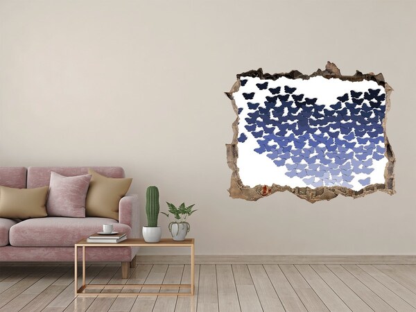 Hole in the wall decal Butterflies in the blue depths