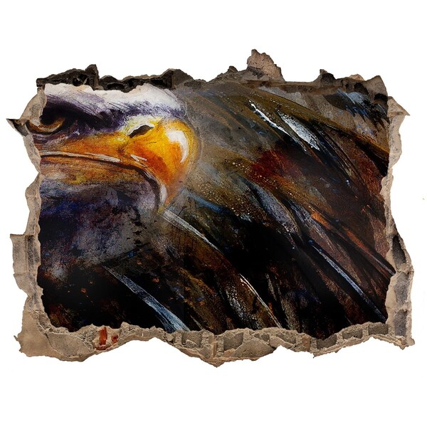 Hole wall sticker Eagle in a ruined wall