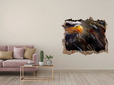 Hole wall sticker Eagle in a ruined wall