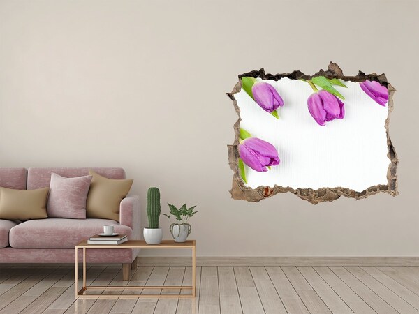 Hole in the wall decal Flower leak through the wall