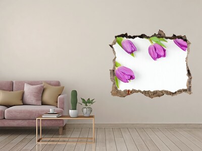 Hole in the wall decal Flower leak through the wall