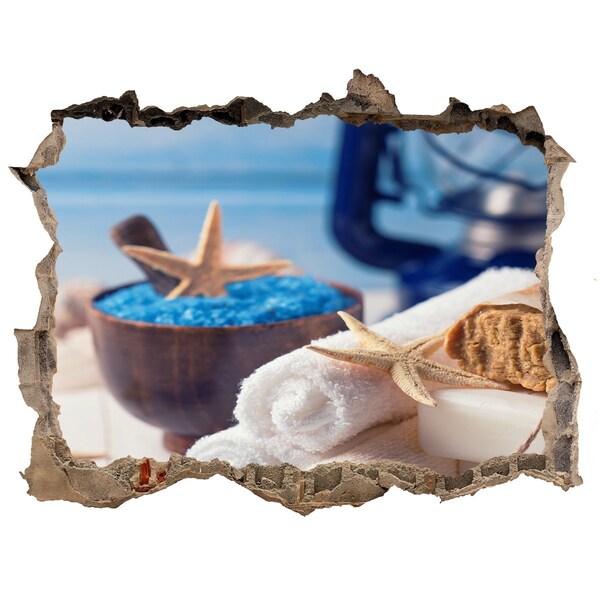 Hole in the wall decal Relax at the seaside spa